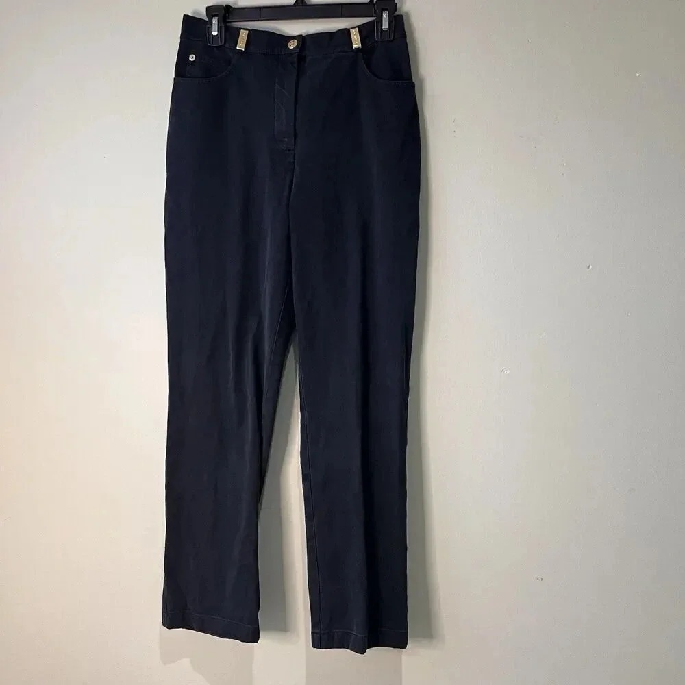St. John Sport Straight Leg Pants - Size 4 -  Navy Blue